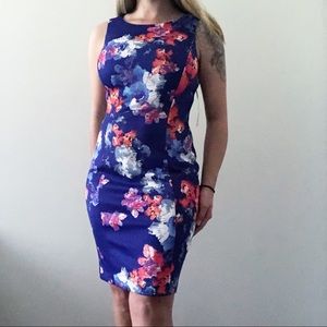 NEW Ralph Lauren Blue Floral Sheath Dress Size 8 NWT